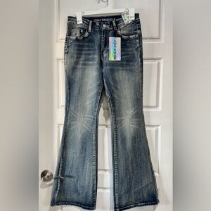 Vintage-Style Blue Flare Jeans